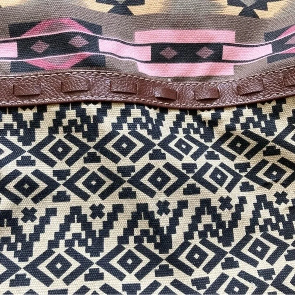 Aztec Hobo Boho Large Bag Purse Tassels Multi Colored VEGAN by Union Bay